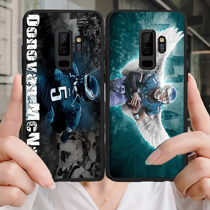 

Yinuoda Phone Case For Philadelphia Eagles Samsung Galaxy Note4 5 9 A7 A8 A9 Soft TPU Cover Carson Wentz For J2Pro J4 J6J7 Note5