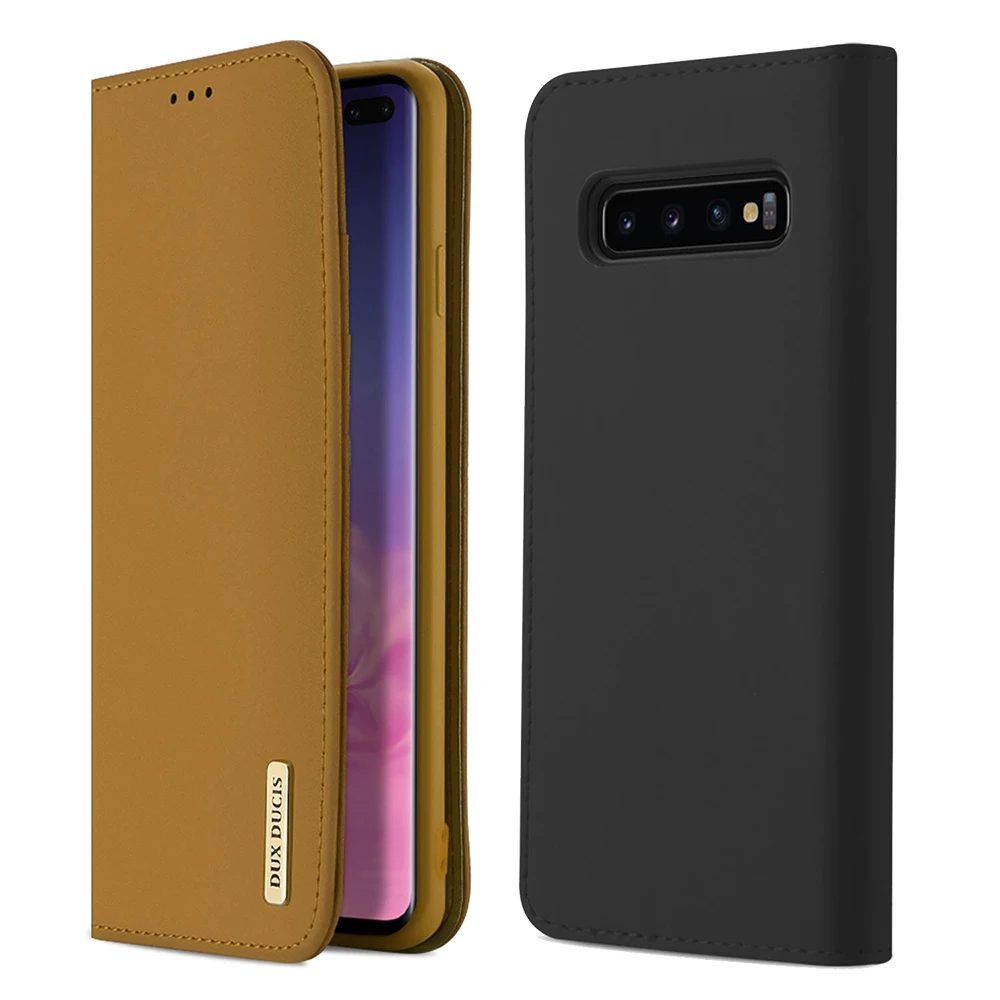 

Genuine Leather Case For Samsung S10+ S10e S10 Plus Flip Wallet Soft Bumper Kickstand Cowhide Cover Card Slot Stand Phone Bag