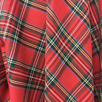 

Cotton and linen plaid shirt and shirt fabric Plaid red, black, blue and coffee Plaid table cloth DIY fabric