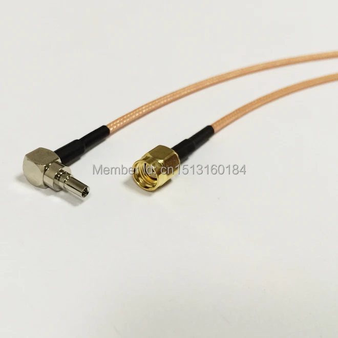 

New Modem Extension Cable RP-SMA Male Plug To CRC9 Right Angle Connector RG316 Coaxial Cable 15CM Pigtail for huawei E3372