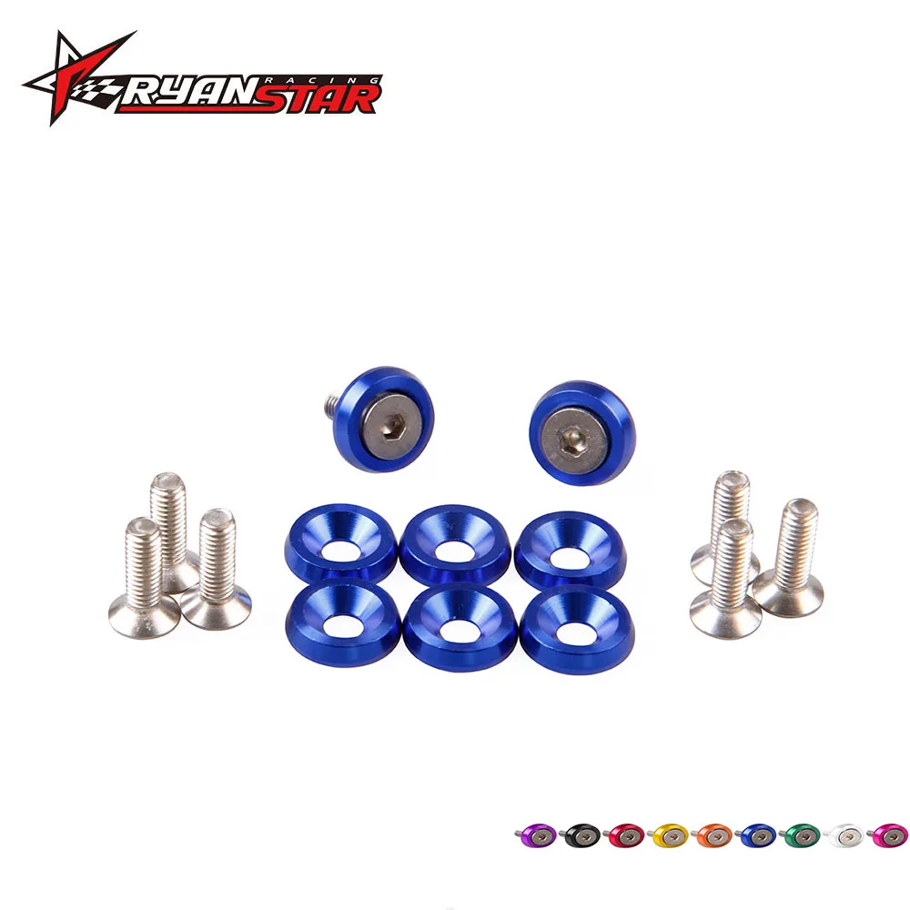 8PCS Aluminum Fender Washers Screws 6mm Washers and Bolt For Honda Civic Integra