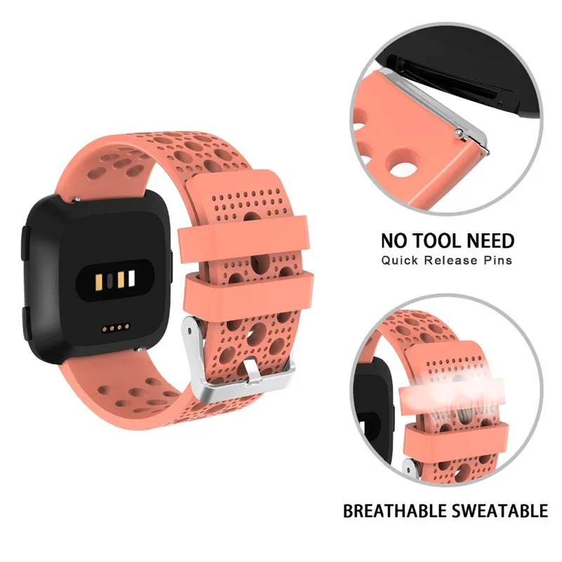 Odog дышащий силиконовый Смарт часы ремешок для Fitbit Versa замена браслет только в том