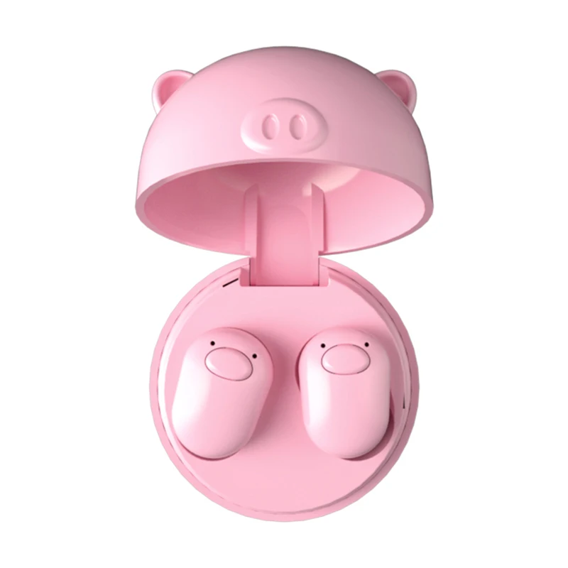 S620 Wireless Bluetooth 5.0 Headphones Cute Mini Headset with Charging Case Sports Gaming Earphones Earbuds with Mic for phone - Цвет: Розовый