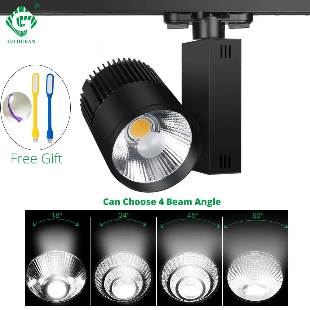 LED أضواء المسارات 20 W 30 W السكك الحديدية بقعة COB السكك الحديدية المسارات حذاء الملابس متجر متجر مول مصباح معرض الأضواء المعرض الإضاءة
