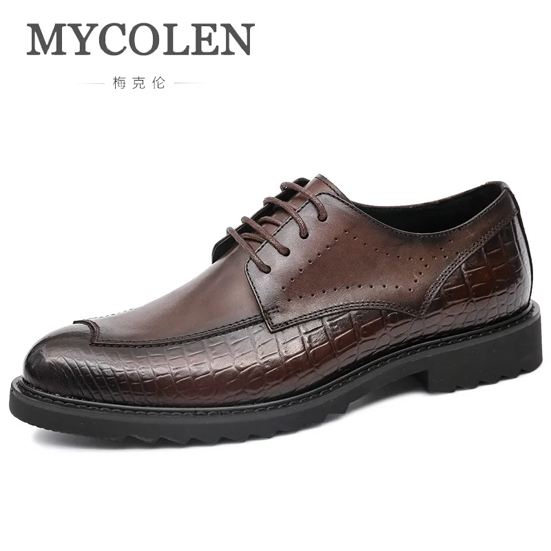 

MYCOLEN 2019 Autumn Handmade Lace-Up Boots Male Winter Shoes Luxury Brand Top Fashion Leather Man Shoes Sapato Masculino