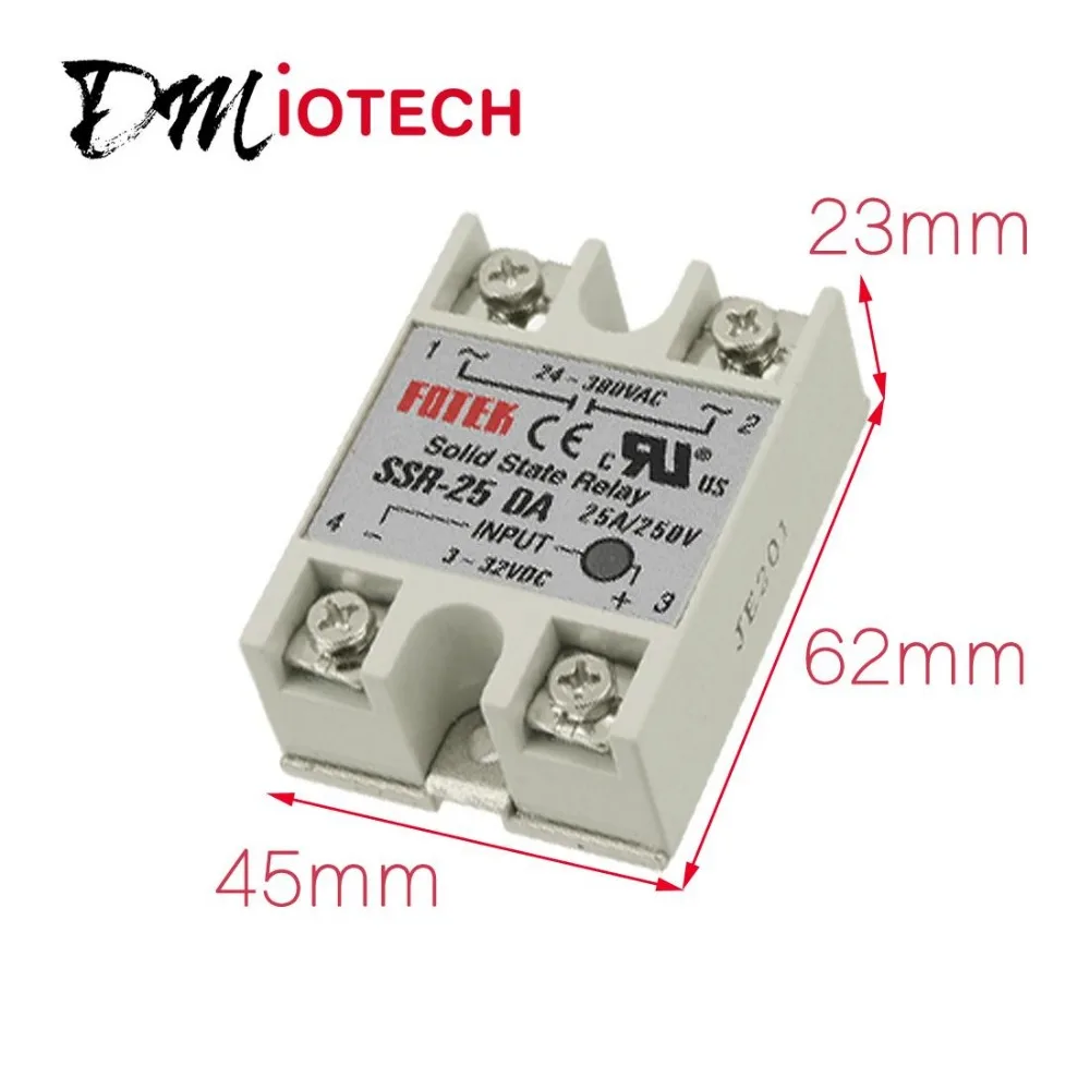 

250V 25A SSR-25DA Temperature Control Solid State Relay Discount 50