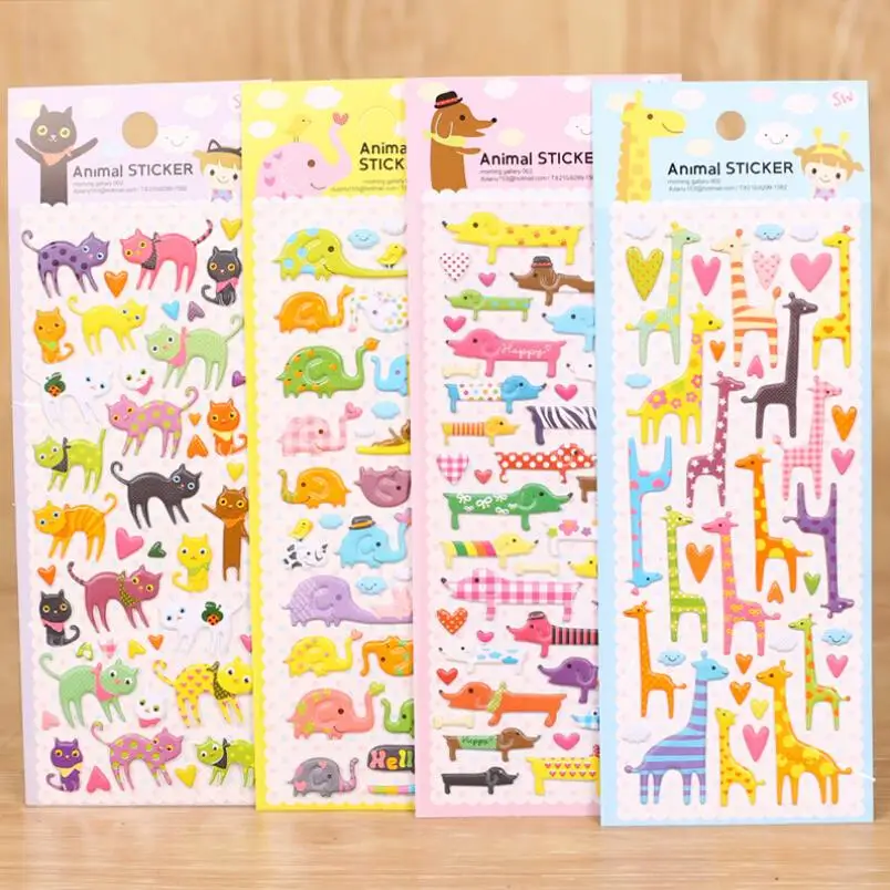

DIY Cute Kawaii Cartoon 3D Sponge Bubble Sticker Lovely Cat Dog Giraffe Elephant for Kids Children Gift Toy Student 941