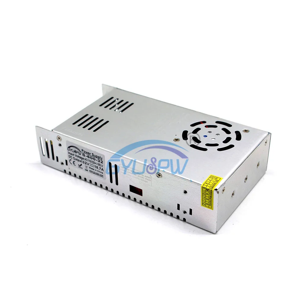 Питание переключение 18.7A 600 W DC32V Мощность адаптер преобразователь драйвера 110 V 220 V AC-DC 32 V постоянного тока импульсный источник питания для фрезерный станок с ЧПУ CCTV шагового двигателя