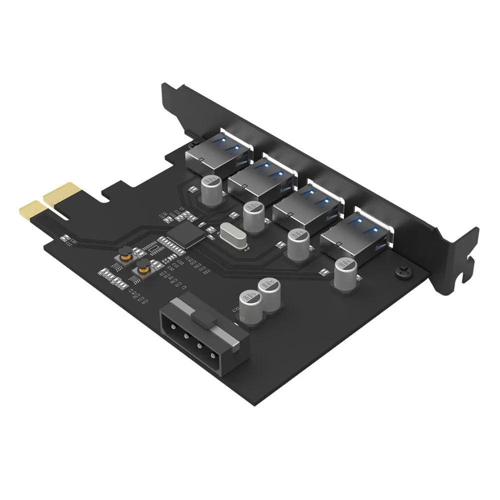 ORICO 4 порта USB3.0 PCI-E Riser Host контроллер карты 3,0 адаптер для USB 3,0 концентратор PCI-E расширитель карты Поддержка Windows, Mac OS