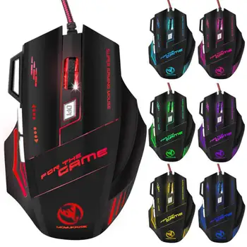 

5500dpi Adjustable Firebird 7-key Gaming Mouse Professional Water Cracking Glow Gaming Mouse for PUBG Dota LOL
