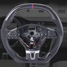 Настоящий углерод волокно руль для Volkswagen CC VW волокно руль переоборудованы фитинги для автомобиля комплект
