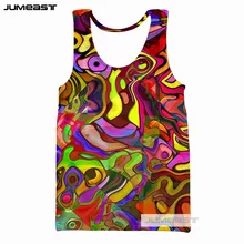 Jumeast бренд психоделический абстрактный 3d принт для мужчин/женские топы Красочные тотемы футболка с узором без рукавов унисекс простая линия робот