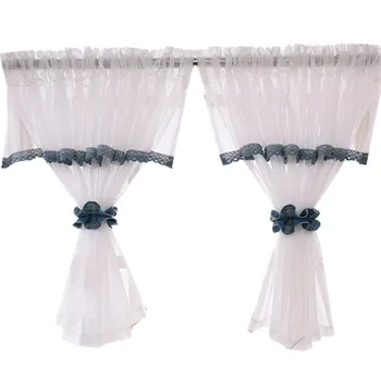 

Rustic Curtain Kitchen Window Valance Striped Sheer Voile White Curtain Kitchen Panels Short Sheer Voile Curtain Tulle DL0172
