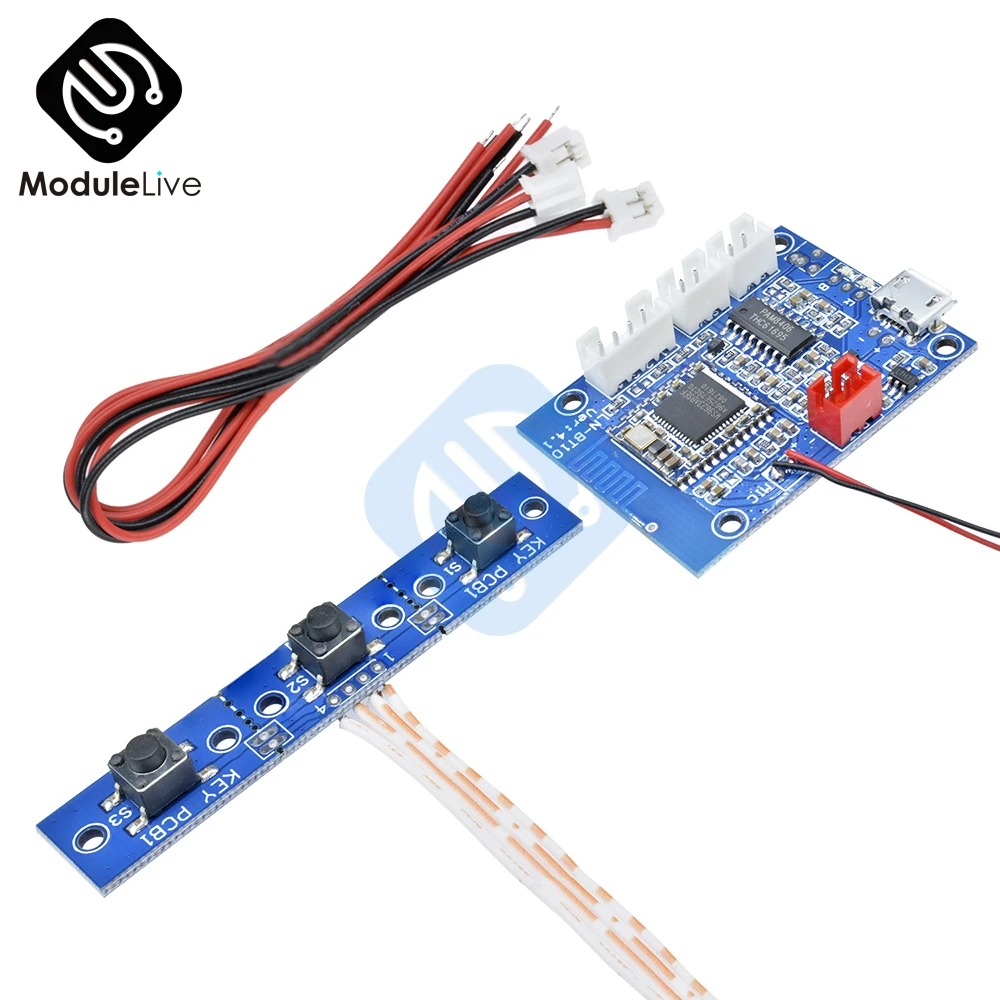 

1Pcs PAM8406 Bluetooth 4.1 Audio Receiver Module Amplifier Board 5W+5W Handsfree Call DC3.7 to 4.2V