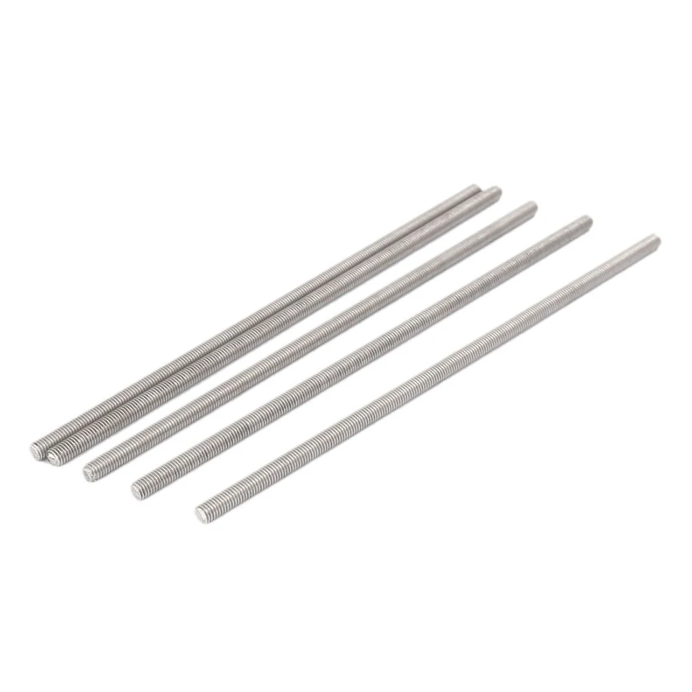 M5 x 170mm 304 Stainless Steel Fully Threaded Rod Bar Studs Fasteners 5 Pcs