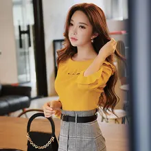 Dabuwawa Christmas Ruffles Knitted Sweater Autumn Winter Women Slim Butterfly Sleeve Yellow Sweater #D18CJS050 Dabuwawa Christmas Ruffles Knitted Sweater Autumn Winter Women Slim Butterfly Sleeve Yellow Sweater #D18CJS050
