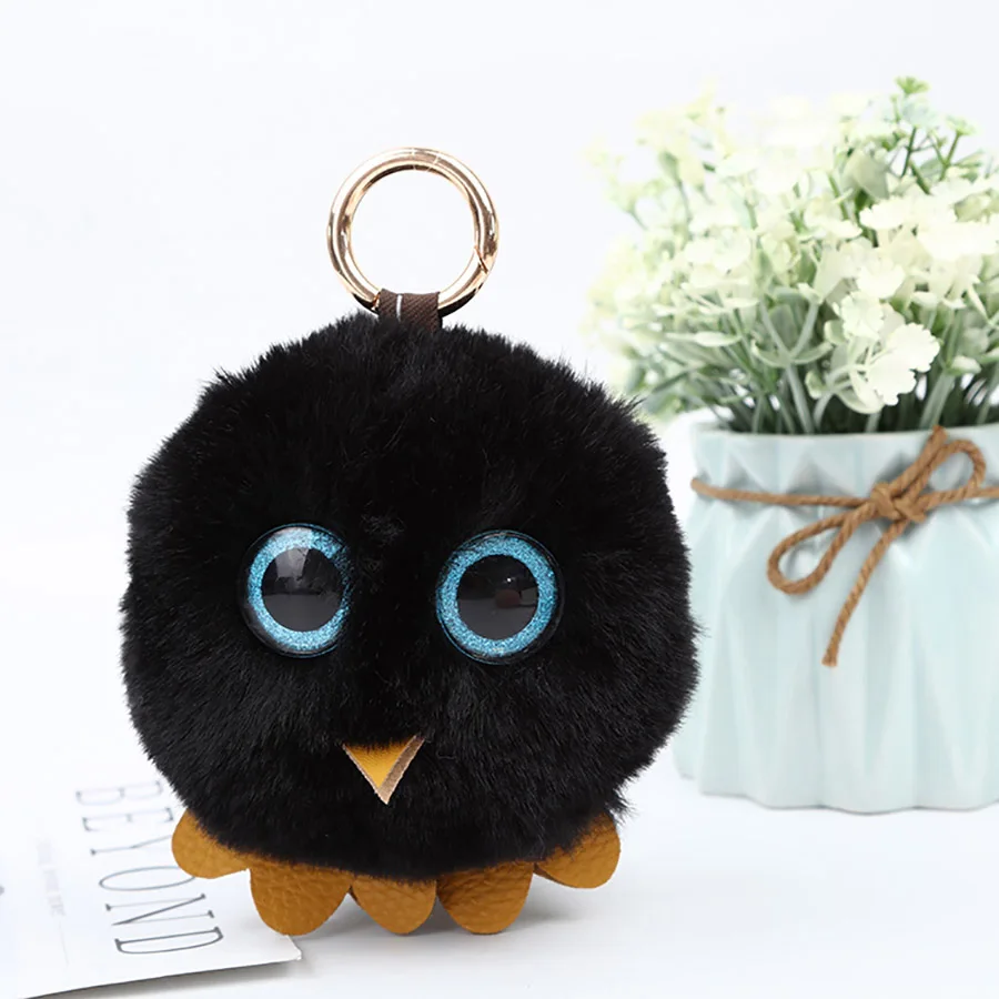 Trendy Plush Soft Cartoon Animals Stuffed Mini Big Eyes Owl Plush Key chain Bag Xmas Pendants Cartoon Lovely Pendant Gift K0001