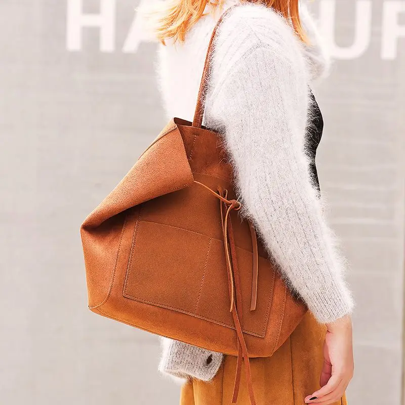 LOEIL 2018 new retro matte big bag simple one shoulder female super