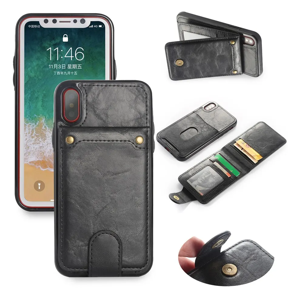 KISSCASE винтажный кошелек чехол для iPhone 6 6 S 7 8 Plus Флип PU Слот для карт кожаные чехлы для iPhone X XS магнитный держатель чехол