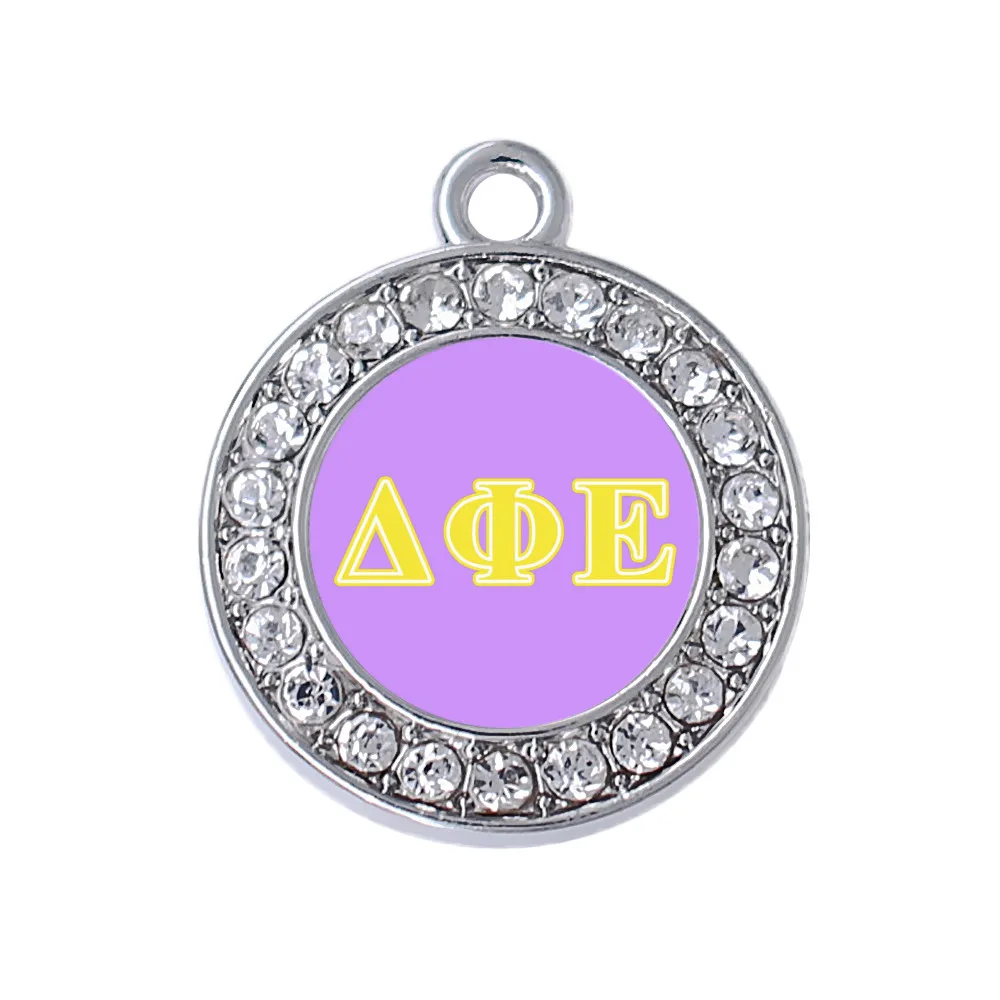 Плакат с надписью Delta Phi Epsilon двойным носом Очаровательные Подвески из цинкового