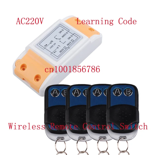 

AC220V RF wireless remote control switch system 1Receiver &1Transmitter Learning code 315/433MHZ smart home automation z-wave