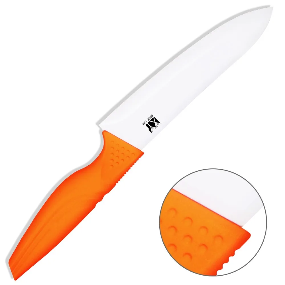 Горячие продажи керамические ножи фиолетовый Утилита Синий нарезки оранжевый кухонные ножи шеф-повара набор из трех частей ABS+ TPR ручка кухонные ножи
