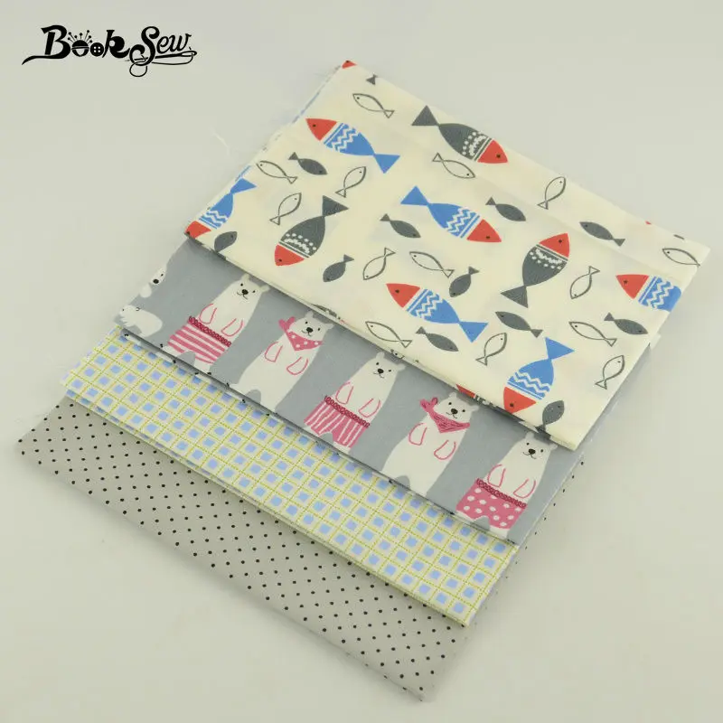 Booksew 4 шт./лот 40 см x 50 хлопок ткань саржевого квилтинга метр Подушка украшение
