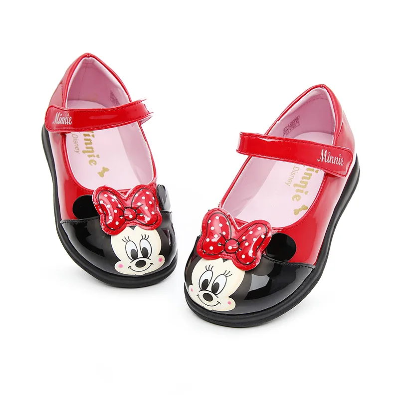 

Disney cute cartoon animation picture baby shoes 2018 spring new little girl Minnie Bow Shoes young princess single shoes