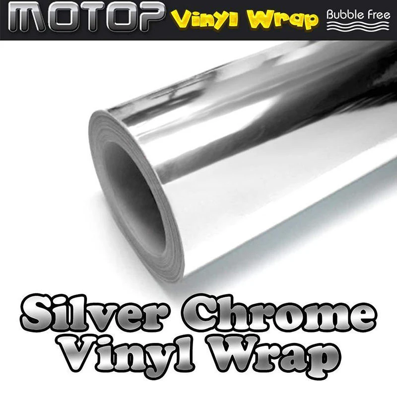 JX-LCLYL 12x60" 30*152CM DIY Car Vehicle 3D Vinyl Film Wrap Sticker Decal Silver Chrome