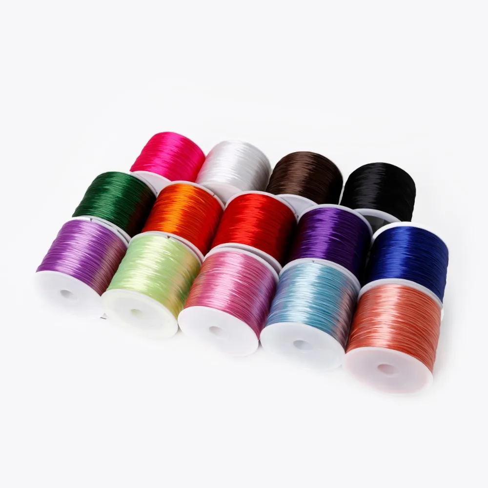 1Roll/60M 0.7mm Elastic Thread Round Crystal Line Nylon Rubber Stretchy Cord For Jewelry Making Beading Bracelet 14colors -