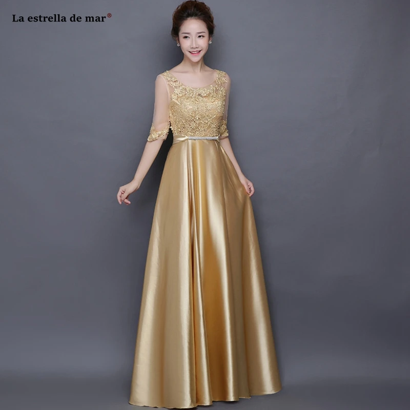 

Vestido de madrinha de casamento 2021 new lace half sleeve A Line royal blue burgundy gold bridesmaid dresses long wedding party