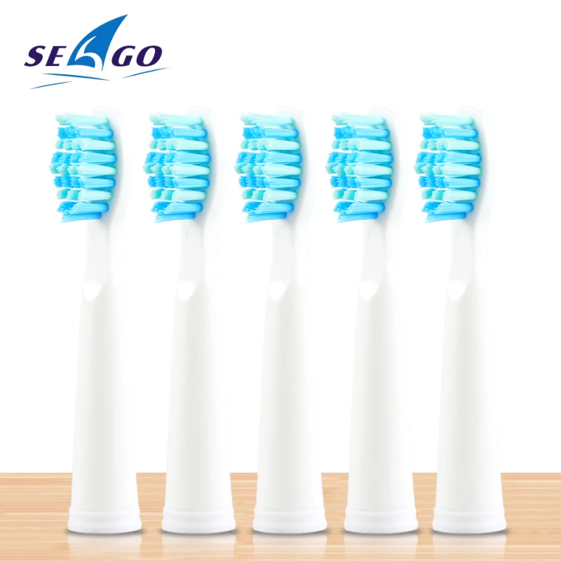 5pcs/lot SEAGO Replacement Brush Heads Sonic Wave Bristles Electric Toothbrush Head Compatible with E4/SG515/SG507/SG551 WHITE