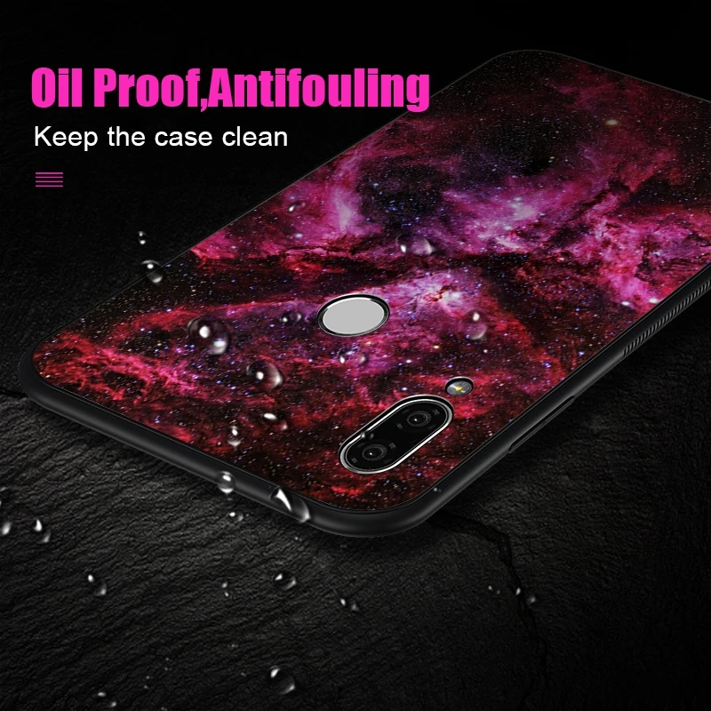 Hisomone Glass Silicone Case For Huawei P20 Lite P Smart Luxury Space Back Cover Case For Huawei Honor 9 Lite 10 Mate 20 Lite
