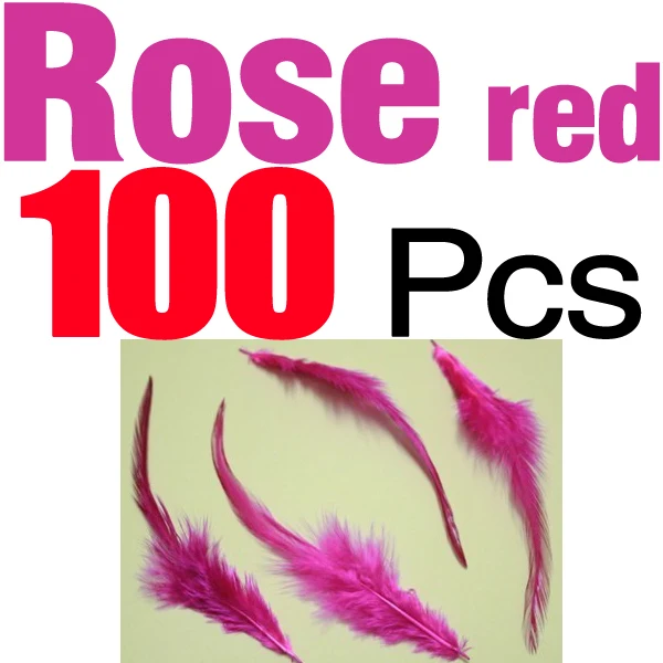 MNFT 100 шт. окрашенный натуральный фазан седло перо волосы муха Связывание Hackle материал имбирь синий кремовый белый розовый красный несколько цветов - Цвет: rose red 100pcs