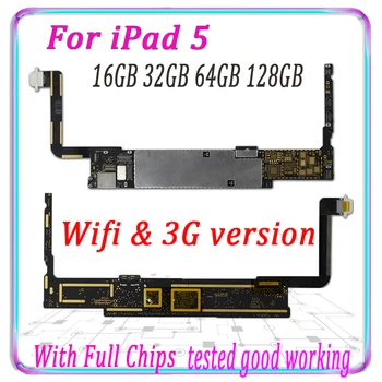 

100% Original Motherboard For Ipad 5 Unlocked Mainboard Free iCloud Logic Board With Chips 3G WIFI Replace Panel