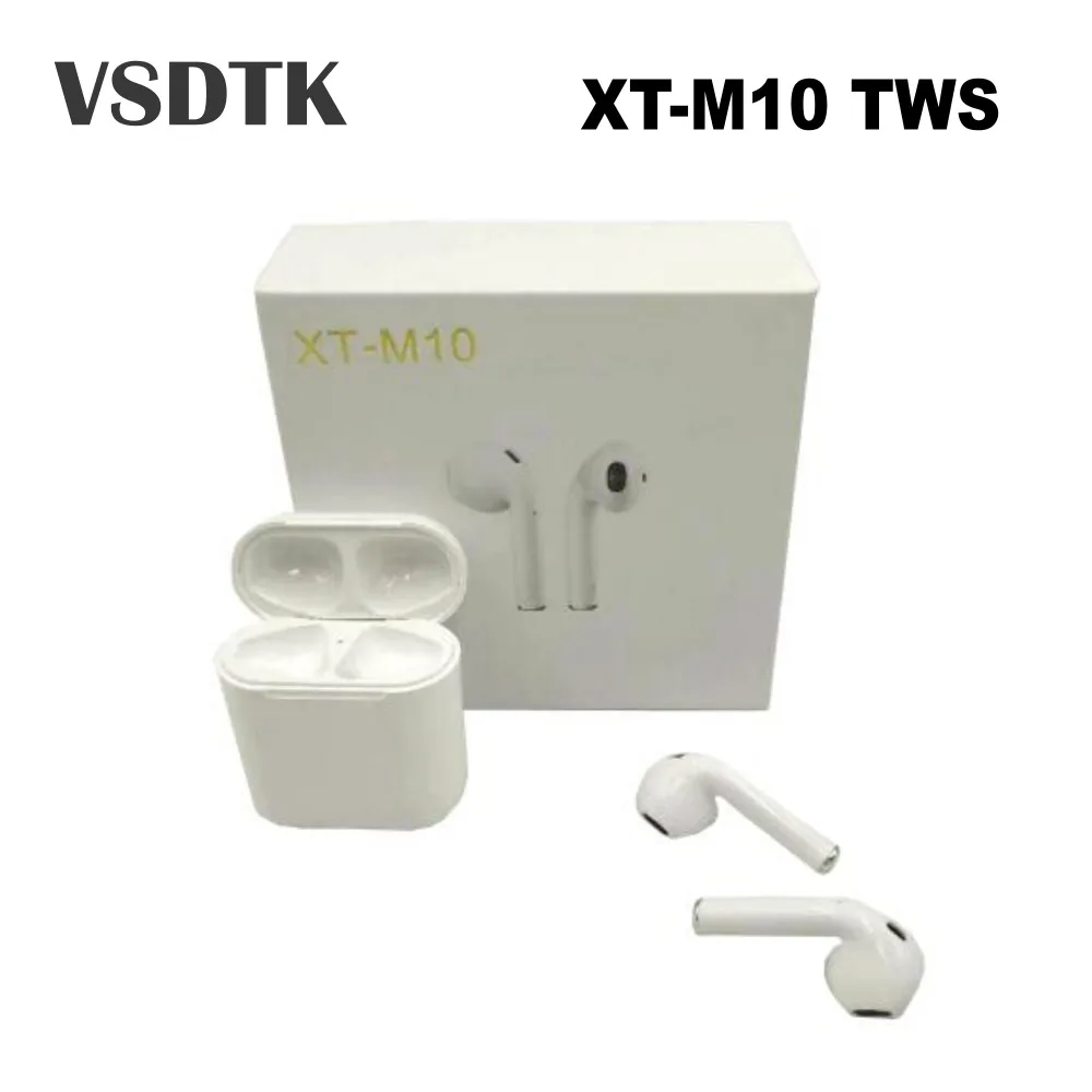 

VSDTK Hot sale XT-M10 TWS Wireless Bluetooth5.0 Earphones L&R Earbuds can single used Touch control headset for all smart phones