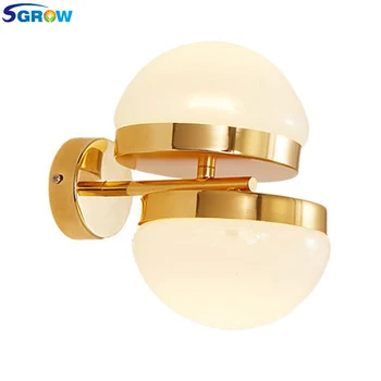 

SGROW European Half Sphere Wall Lamp with G4 Lamp Head Indoor Lighting for Bedroom Bathroom Stairs Glass Creative Sconce Lights