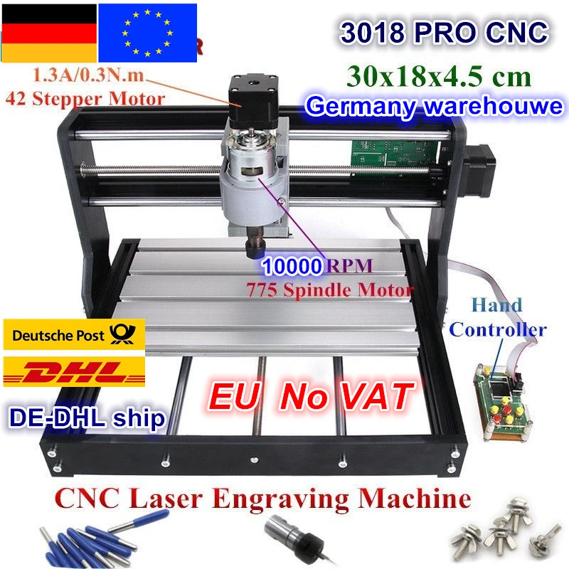 

DE Free VAT CNC 3018 Pro GRBL Control 3 Axis DIY Mini Machine Pcb Pvc Laser Engraving Milling Machine Wood Router