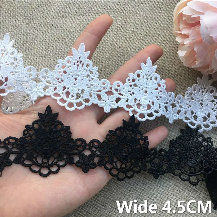 

4.5CM Wide Vintage Cotton Lace Collar Fabric Sew Embroidery Ribbon Trim Garment Dress Decorative Lace Sewing Supplies Supplies