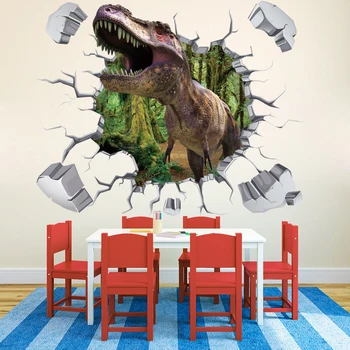 

3D Break the Wall Dinosaur Jurassic Century Wall Sticker Decal Decor Vinyl Art Poster B406