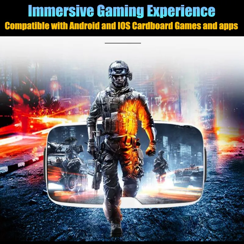 BOBO VR Z6 Wireless 3D Glasses Virtual Reality Box Google Cardboard Stereo Mic Headset Helmet for 4.7-6.5" Smartphone+Joystick