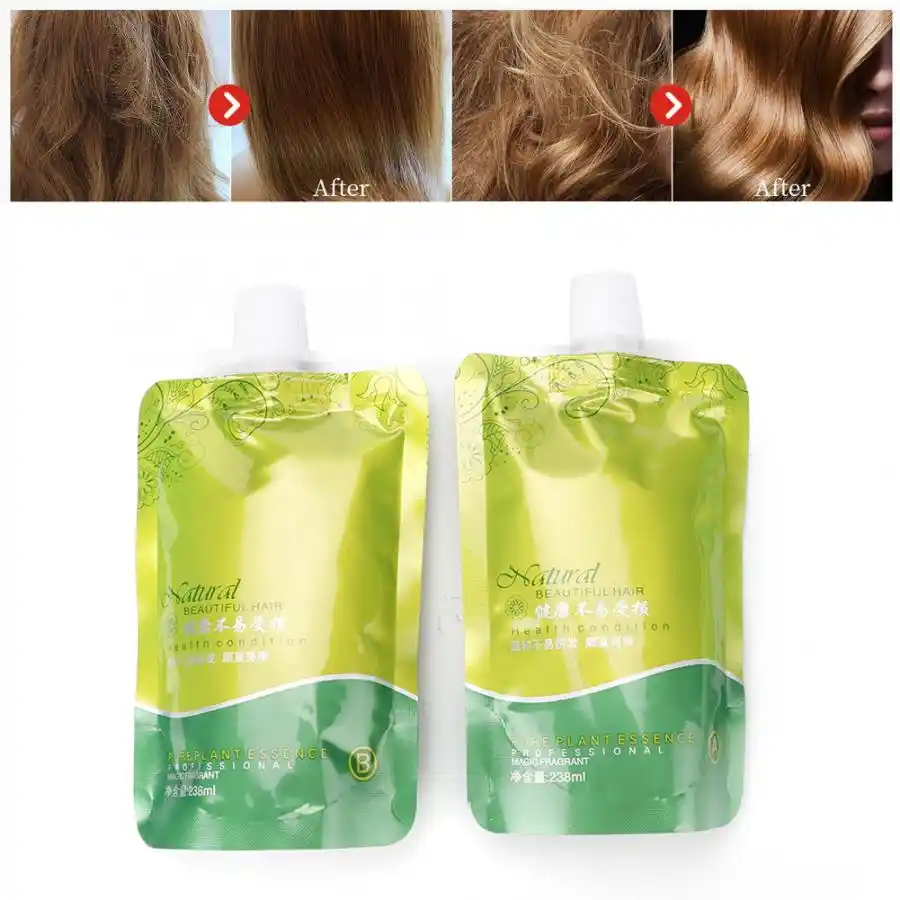 Hair Straightening Cream 2pcs Set Home Straight Hair Softener