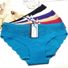New Hot Cotton with Lace Side best quality Underwear Women sexy panties Casual Intimates female Briefs Cute Lingerie N822