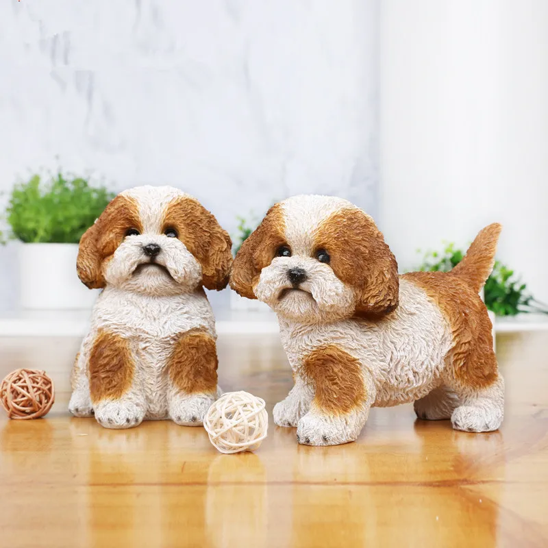 

Tenerife Dog Statue Simulation Dogs Animal Resin Craftwork TV Cabinet Soft Living Room Decoration Birthday Gift L2744
