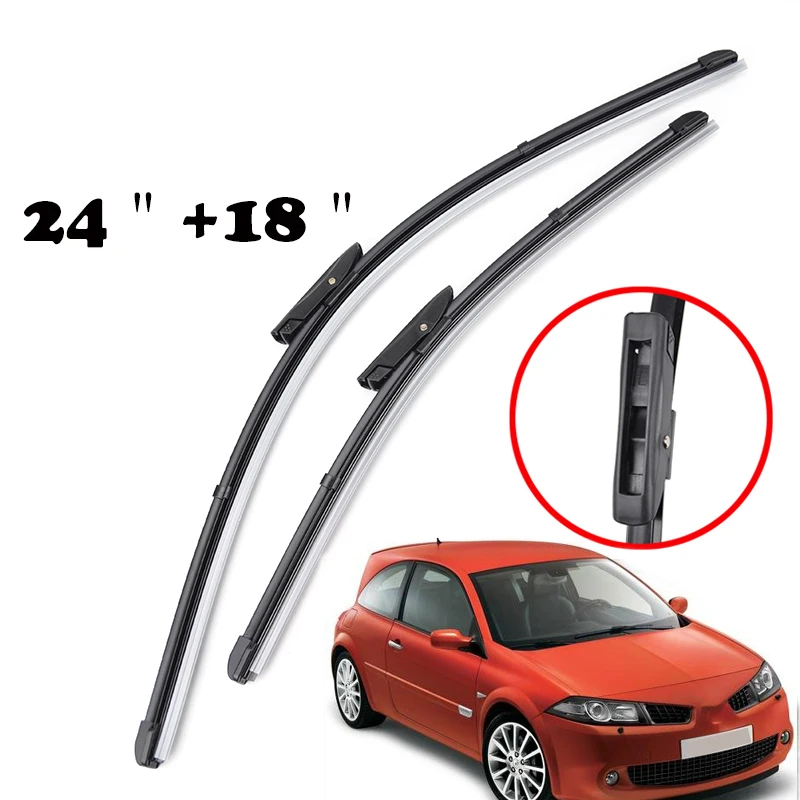 Misima escobillas de limpiaparabrisas para coche, limpiaparabrisas delantero de 24 y 18 para Renault Megane 2, 2006, 2007, 2008, limpiaparabrisas|wiper blade|windscreen bladewindscreen wiper - AliExpress