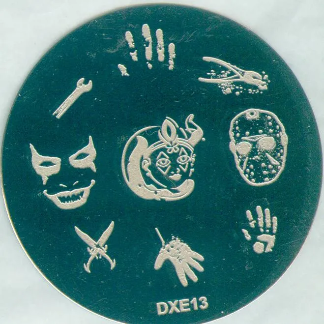 Штамповочные пластины для ногтей штамповки 1 шт. новые трафареты с изображениями на Хэллоуин - Цвет: DXE13