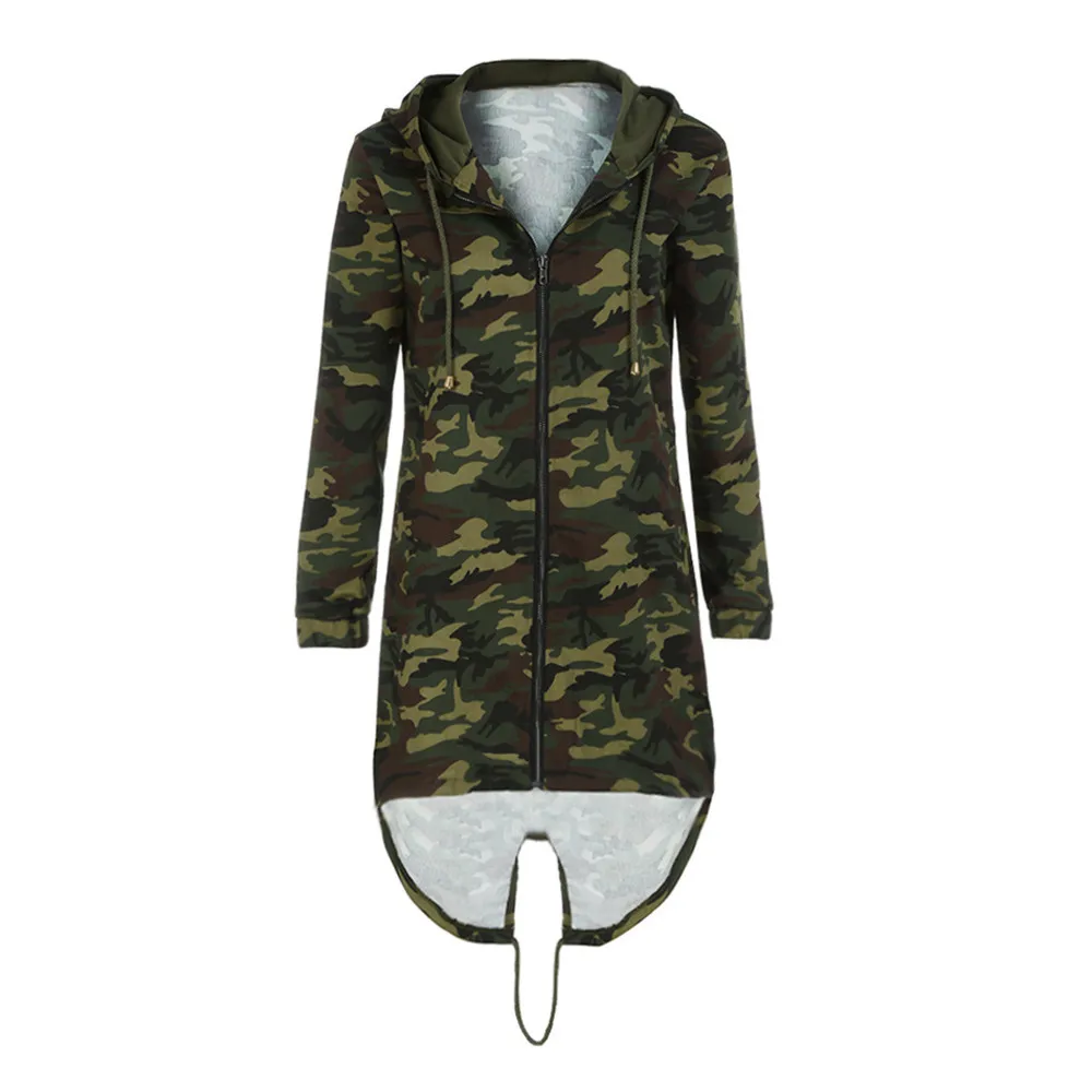 Koop Winter warm Vrouwen Jas jacket Womens Rits Slim Hooded Lange Mouwen Jasje Windjack Camouflage Hip Hop Camo Uitloper #26
