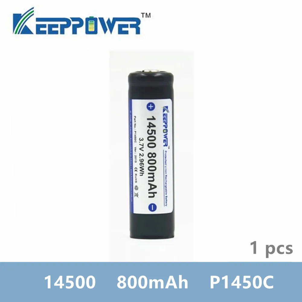 1 шт. оригинальный KeepPower 14500 800 мАч Защищенный Литий ионный аккумулятор 3 7 в P1450C