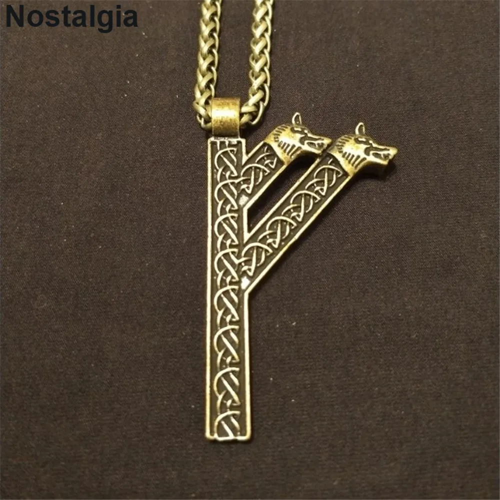 Викинг Волк Amulet Runic Rune Fehu норвежский талисман ирландские узлы ювелирные изделия