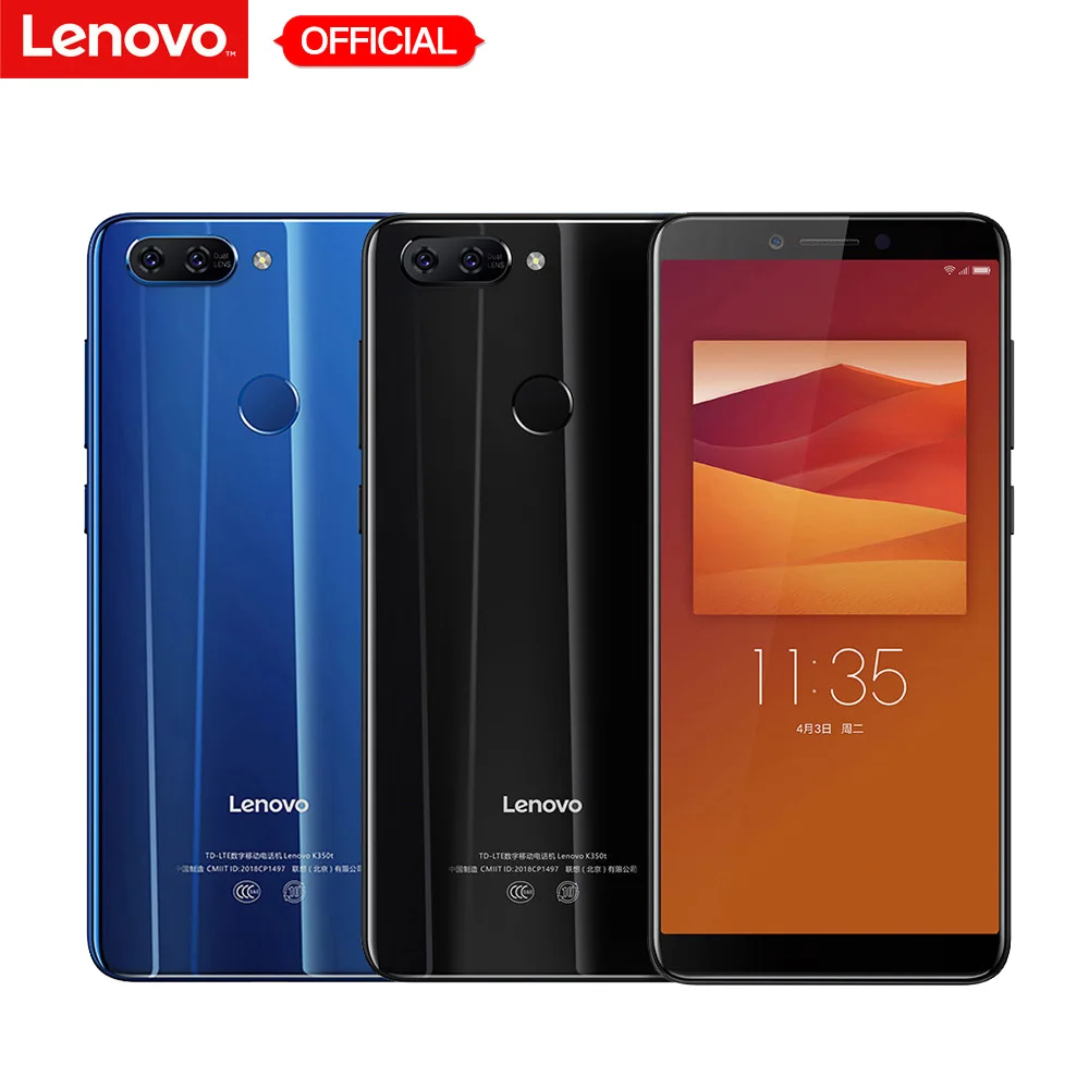 Lenovo K5 K350t Mobile Téléphone 3 gb RAM 32 gb ROM MT6750 octa-core Smartphone 5.7 »HD + 18:9 Affichage Double Arrière Caméra 13MP 5MP